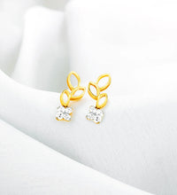 Gold Morning Glory Diamond Earrings