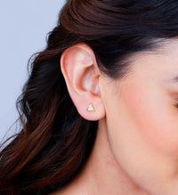 Gold Geometric Trio Diamond Earrings