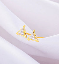 Gold Geometric Trio Diamond Earrings