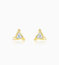 Gold Geometric Trio Diamond Earrings