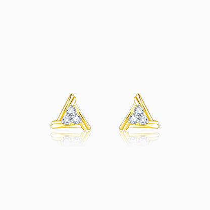 Gold Geometric Trio Diamond Earrings