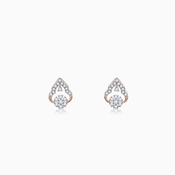 Rose Gold Grogeous Drop Diamond Earrings