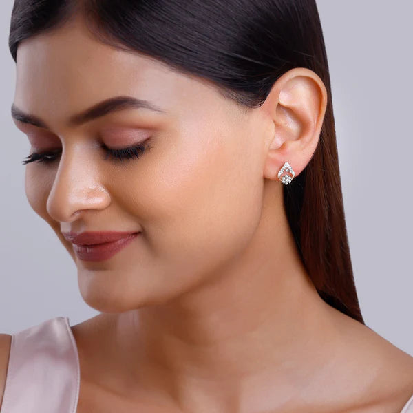 rose gold grogeous drop diamond earrings