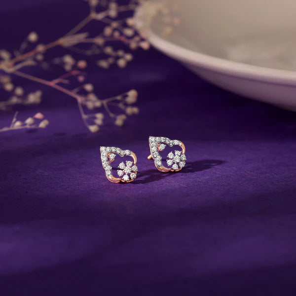 Rose Gold Grogeous Drop Diamond Earrings