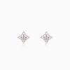 Rose Gold Geometric Square Diamond Earrings