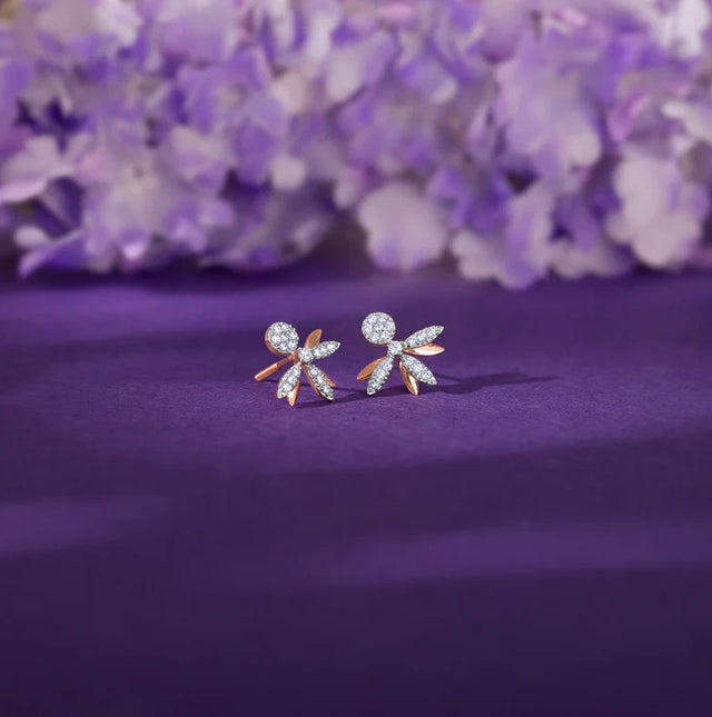 Rose Gold Shine On Diamond Earrings