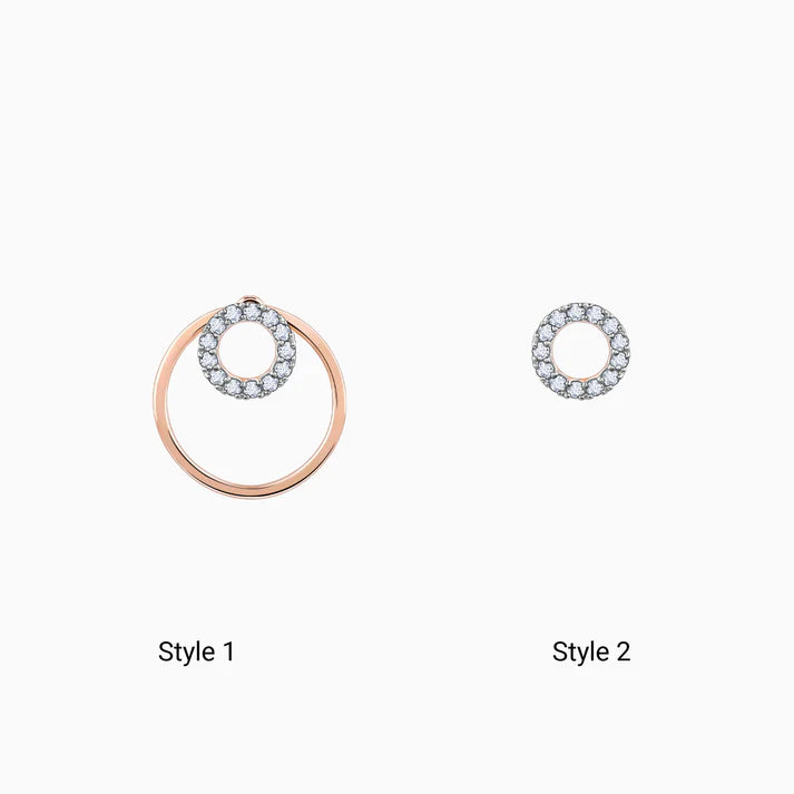 rose gold bold & bae convertible diamond earrings