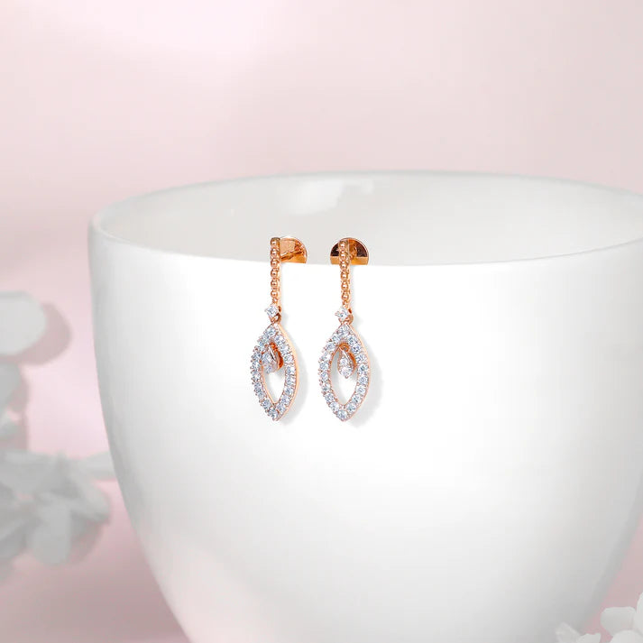 rose gold gleam diamond earrings