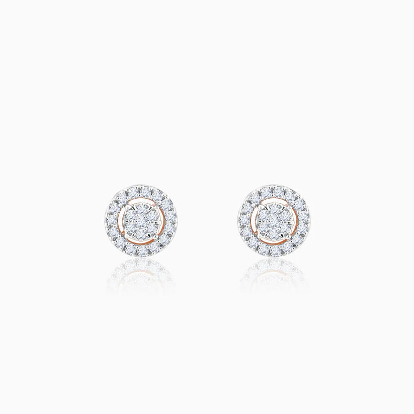 rose gold classic diamond earrings