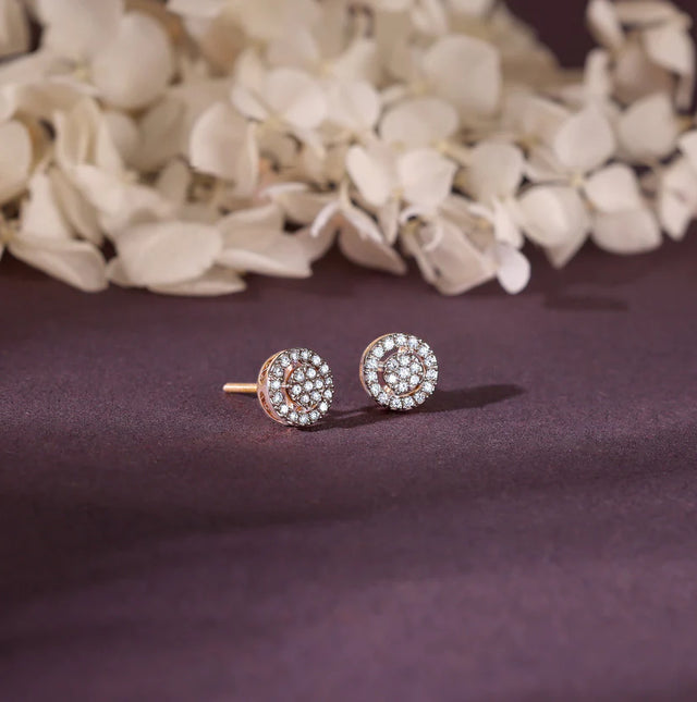 Rose Gold Classic Diamond Earrings