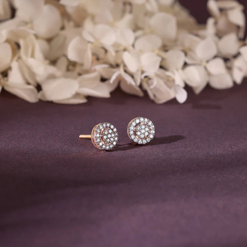 rose gold classic diamond earrings