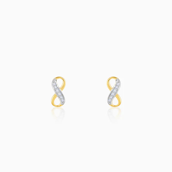 gold infinity grace diamond stud earrings