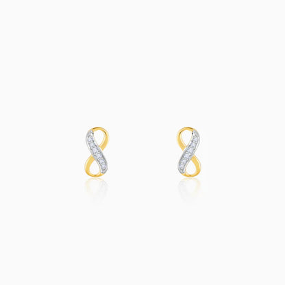Gold Infinity Grace Diamond Stud Earrings