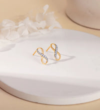 Gold Infinity Grace Diamond Stud Earrings