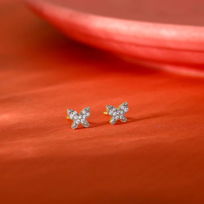 gold evolve diamond earrings