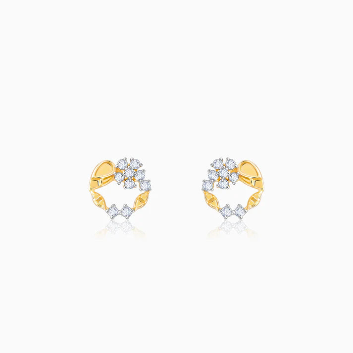 Gold Unfurl Diamond Earrings