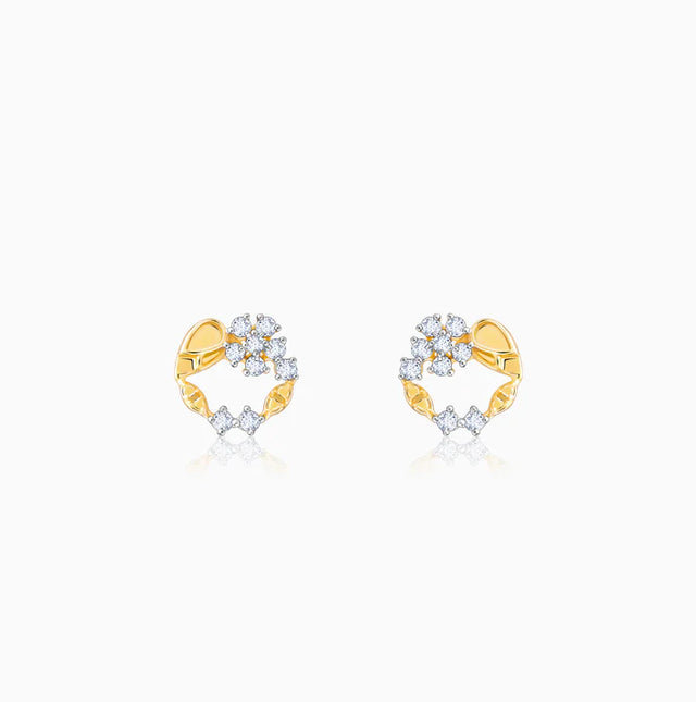 Gold Unfurl Diamond Earrings