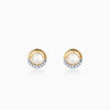 Gold Pearl Centred Diamond Earrings