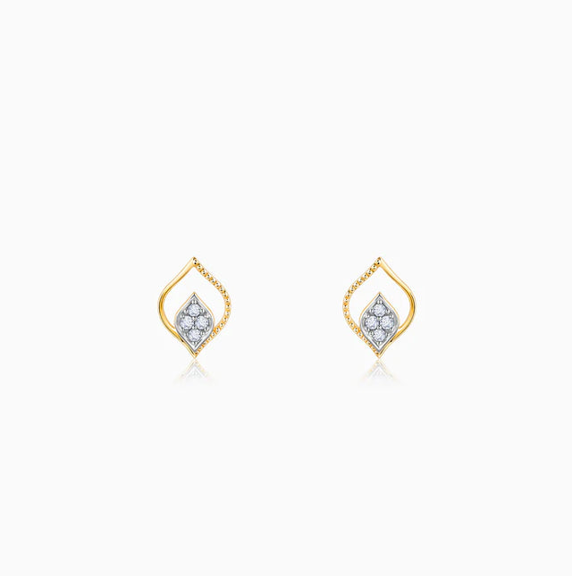 Gold Yaprak Diamond Earrings