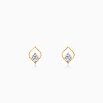 Gold Yaprak Diamond Earrings