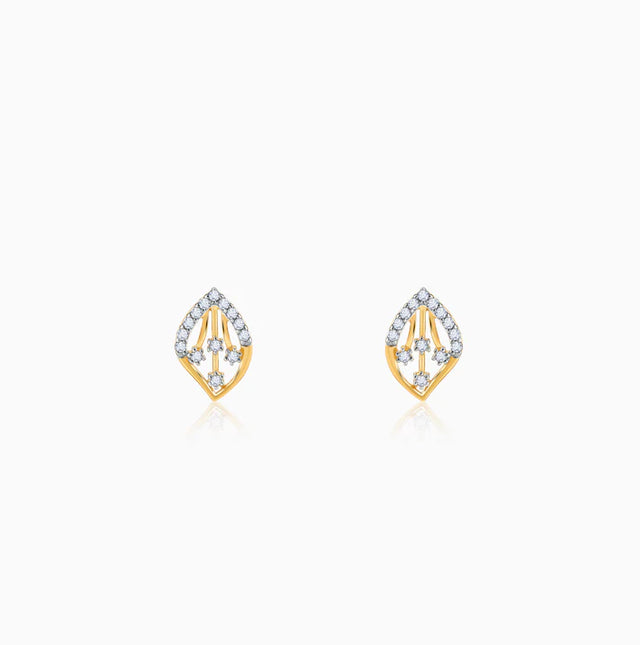 Gold Feuille Diamond Earrings