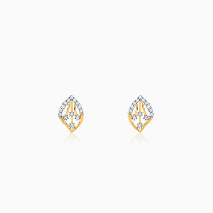 Gold Feuille Diamond Earrings