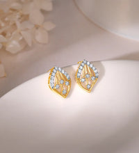 Gold Feuille Diamond Earrings