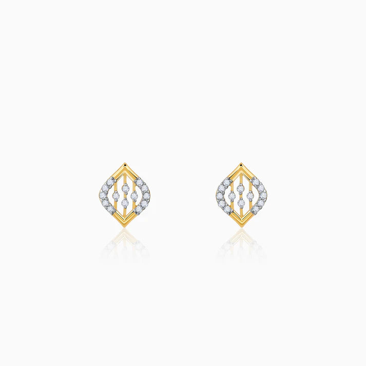 Gold Blad Diamond Earrings