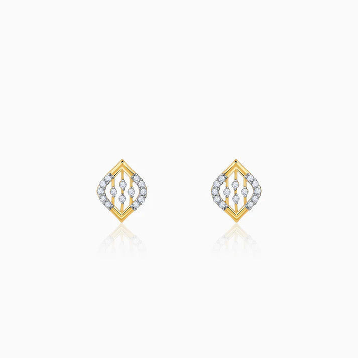 gold blad diamond earrings