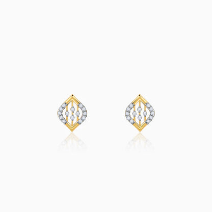 Gold Blad Diamond Earrings