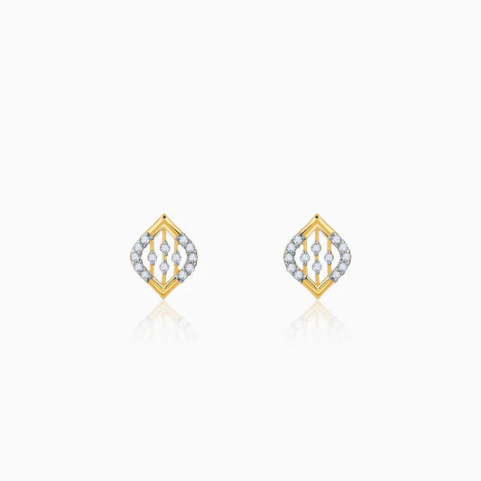 Gold Blad Diamond Earrings