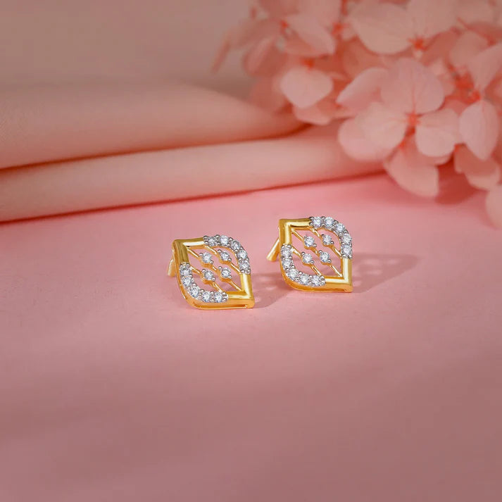 gold blad diamond earrings