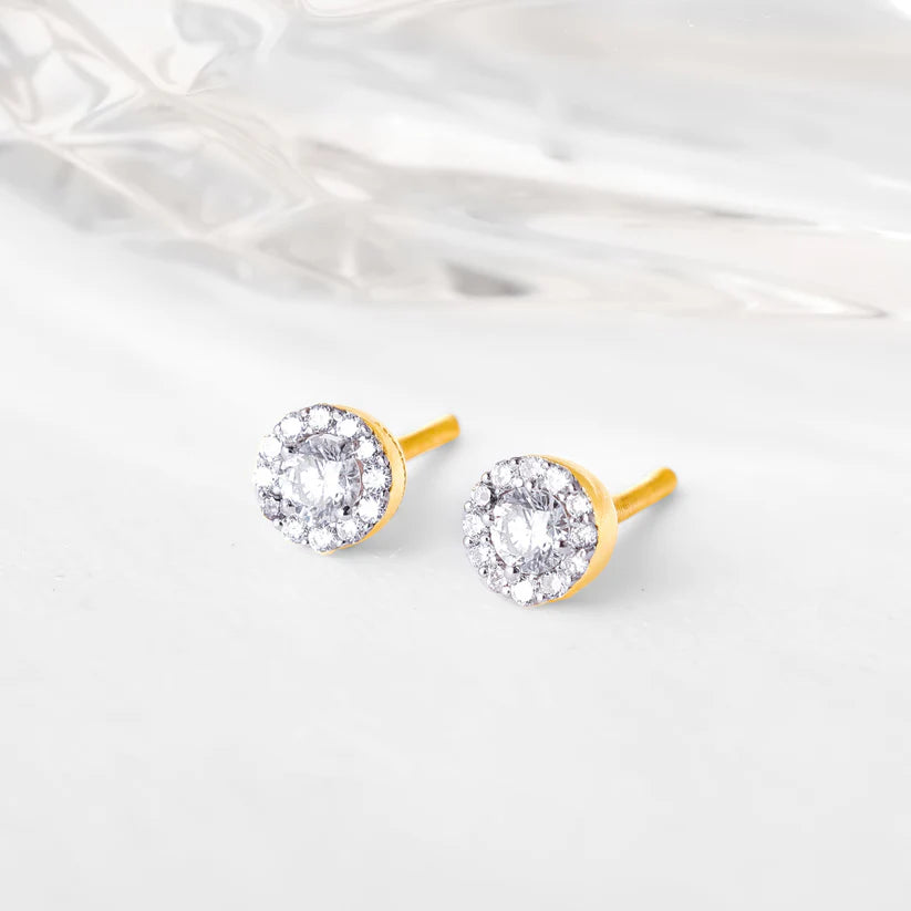gold gorgeous cluster diamond earrings