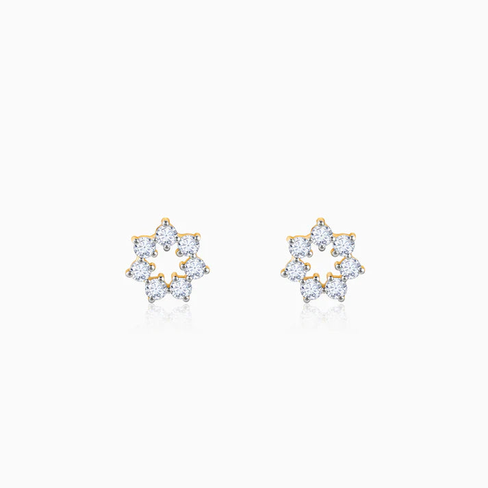 Gold Aureole Diamond Studs