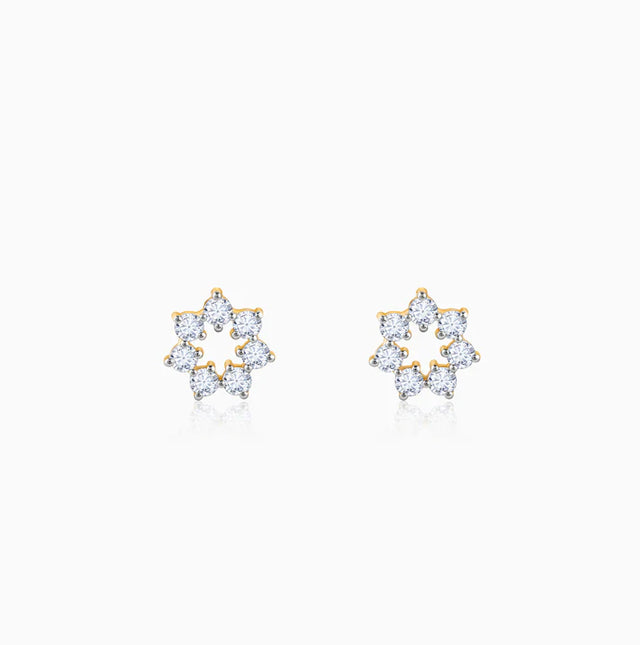 Gold Aureole Diamond Studs