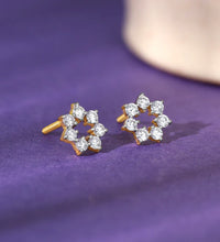 Gold Aureole Diamond Studs