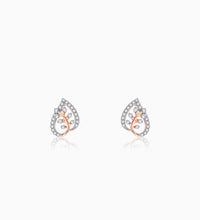 Rose Gold Leafy Love Diamond Earrings