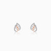 Rose Gold Leafy Love Diamond Earrings
