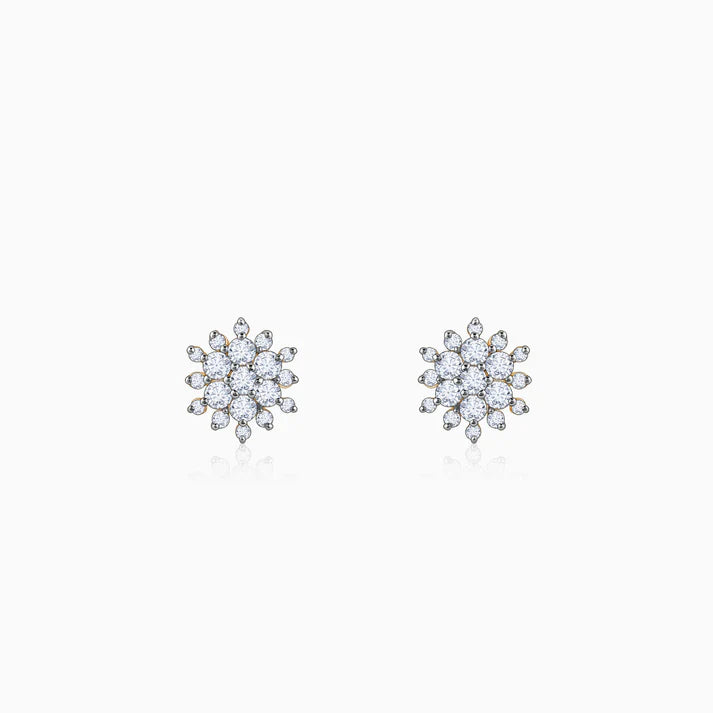 gold garden bloom diamond studs