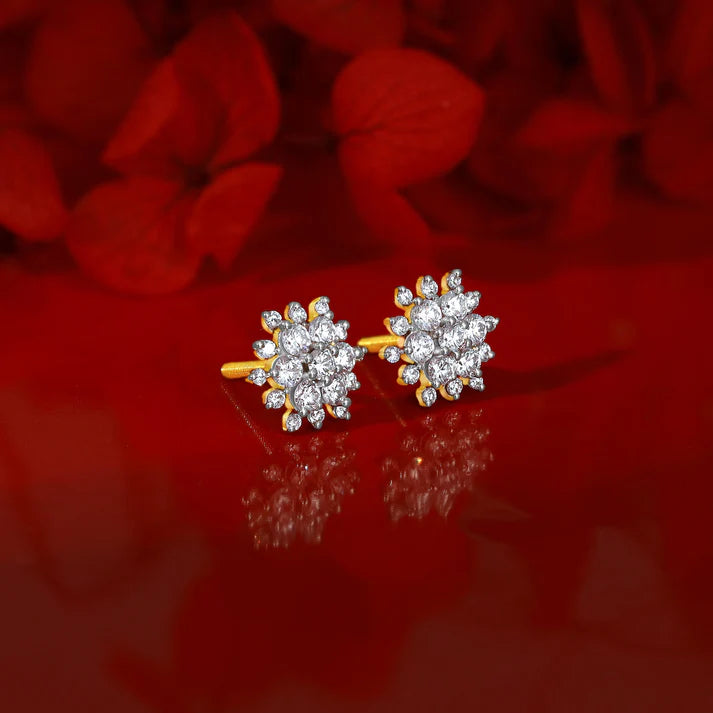 gold garden bloom diamond studs