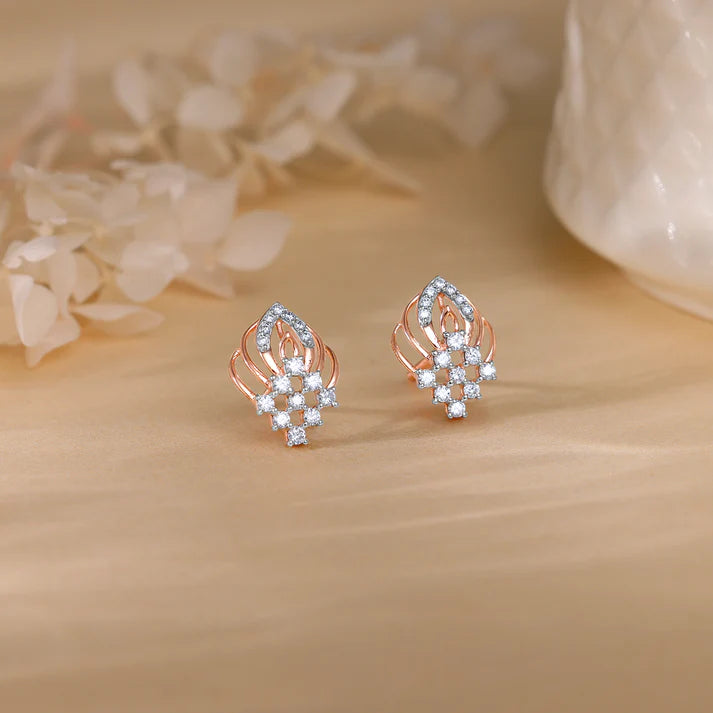 rose gold wonderful whimsy diamond earrings