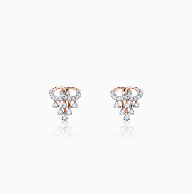 Rose Gold Royal Diamond Stud Earrings