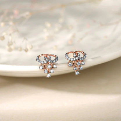 Rose Gold Royal Diamond Stud Earrings