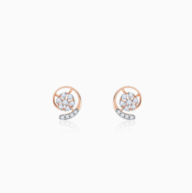 Rose Gold Starlit Diamond Earrings