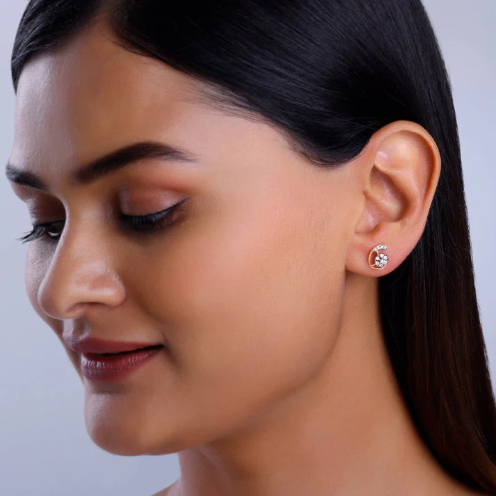 rose gold starlit diamond earrings