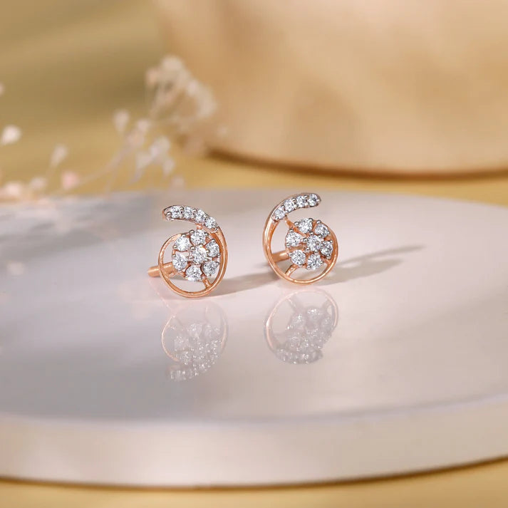 rose gold starlit diamond earrings