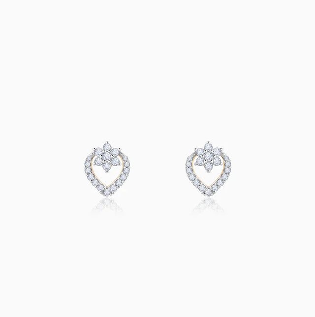 Gold Sweetheart Diamond Earrings