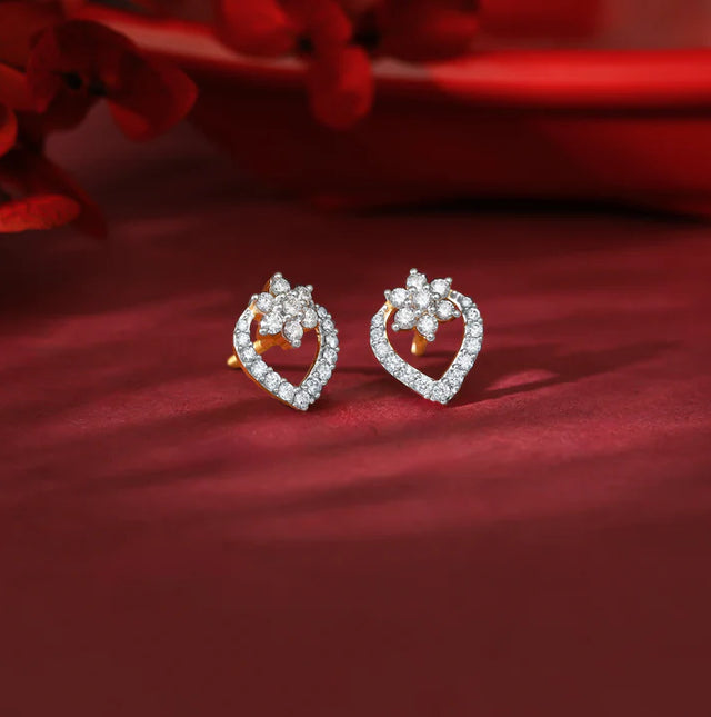 Gold Sweetheart Diamond Earrings