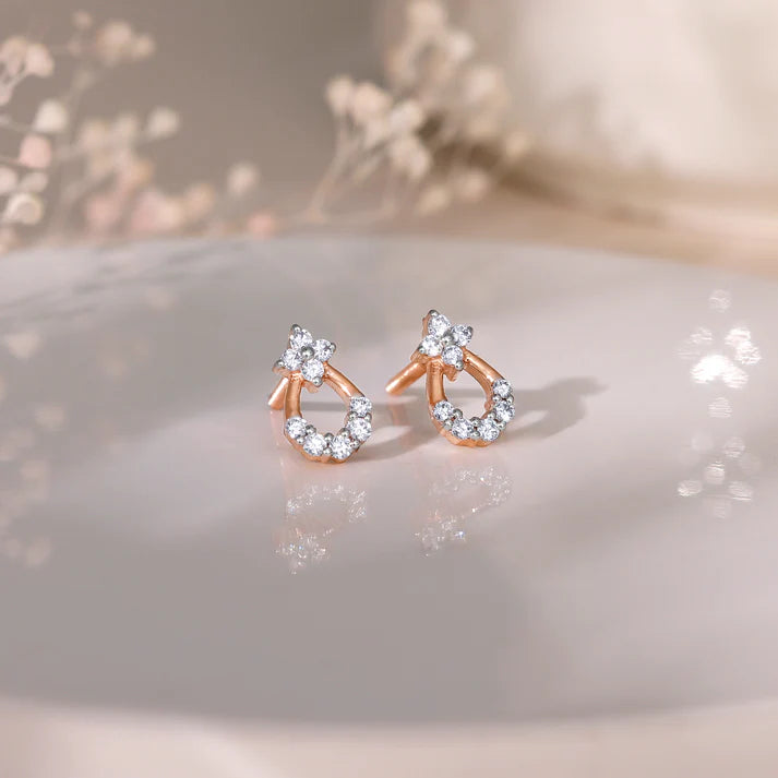 rose gold blissful dreams diamond earrings