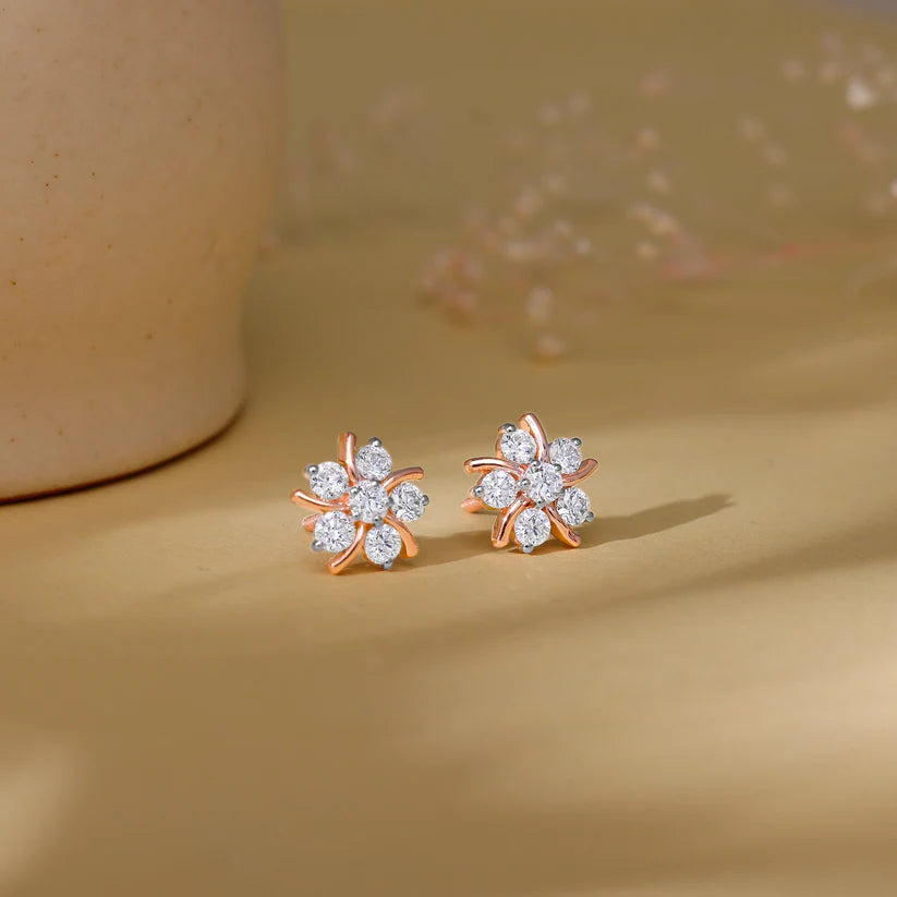 rose gold elixir diamond earrings